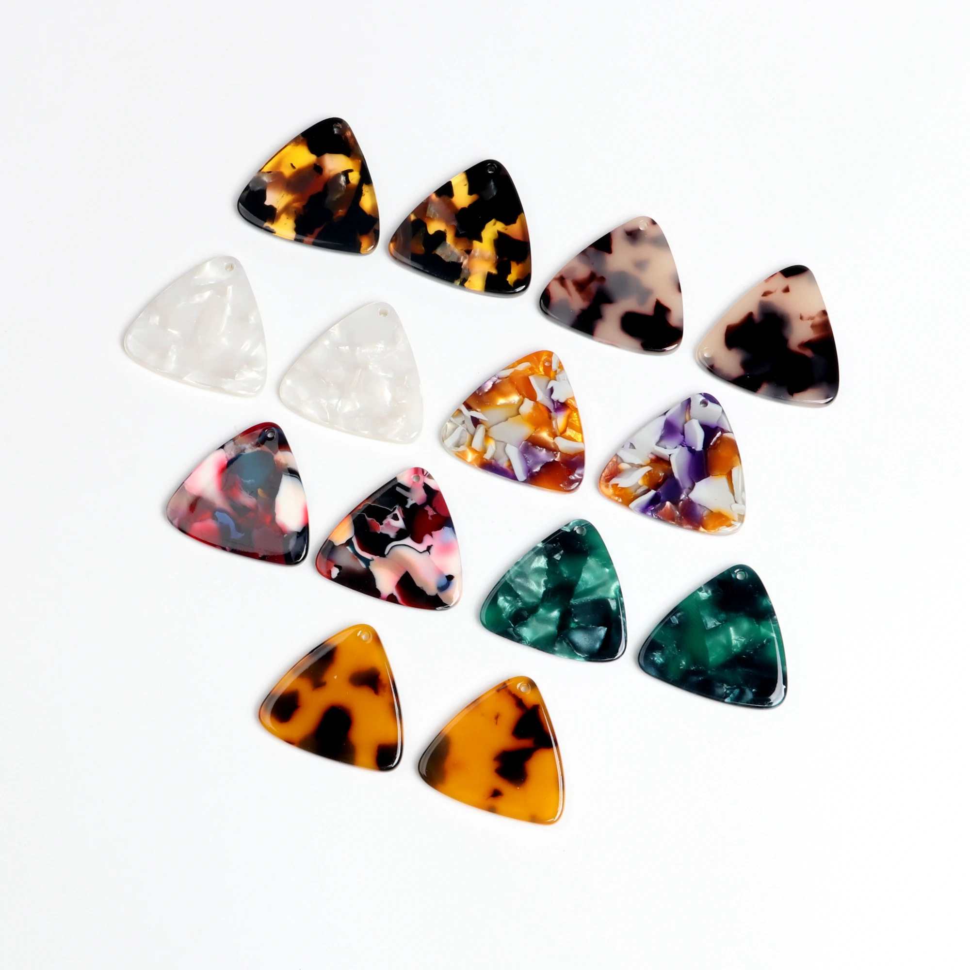 Tortoise Shell Earring Charms,Acetate Stick Charms,Triangle Shaped pendant,Earrings Part, 22mm x 24mm,ACE202