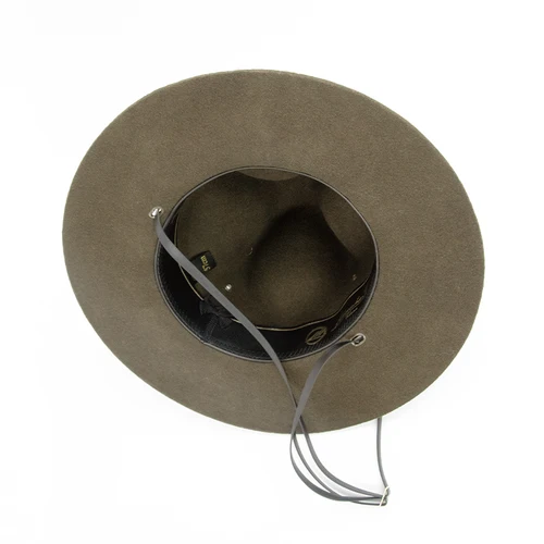 Imagen 2 del producto X047 Sombreros Fedora de lana para adultos del Cuerpo de Marines de EE. UU., sombreros verdes militares de lana de tamaño ajustable, sombrero Fedora para hombres, sombreros de iglesia a la moda para mujeres