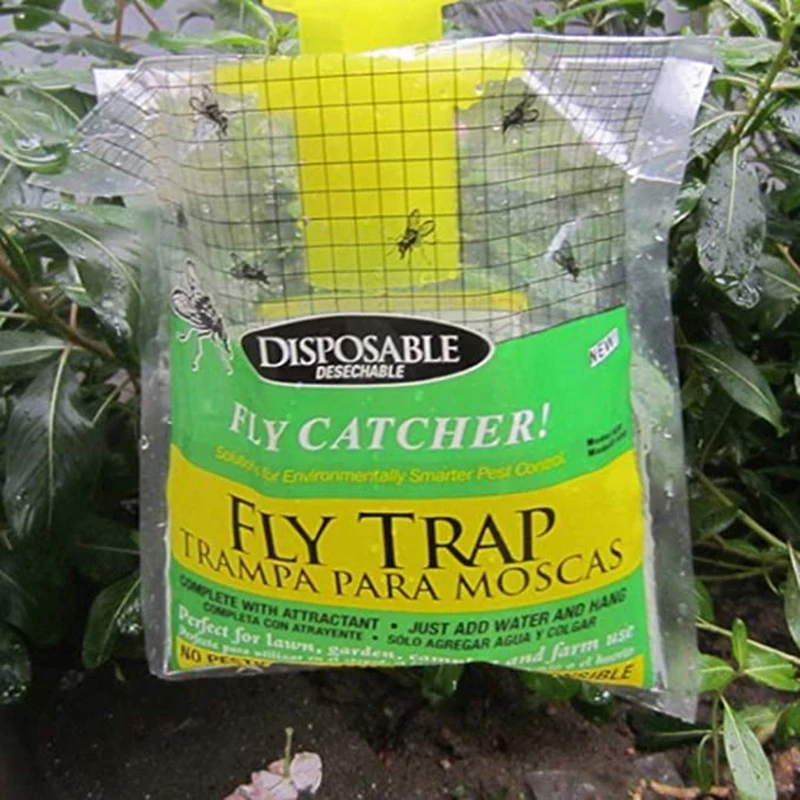 Newly Fly Trap Bags Fly Catcher Insect Trap Hanging Bait Bag Catcher for Outdoor Garden Pest Catcher