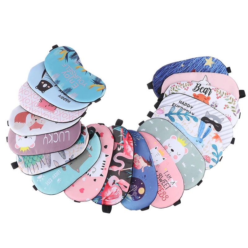 Cartoon Sleeping Mask Creative Funny Eyepatch Sleep Mask Cute Cotton Eye Cover Travel Eye Band Sleeping Aid Kids Blindfold New