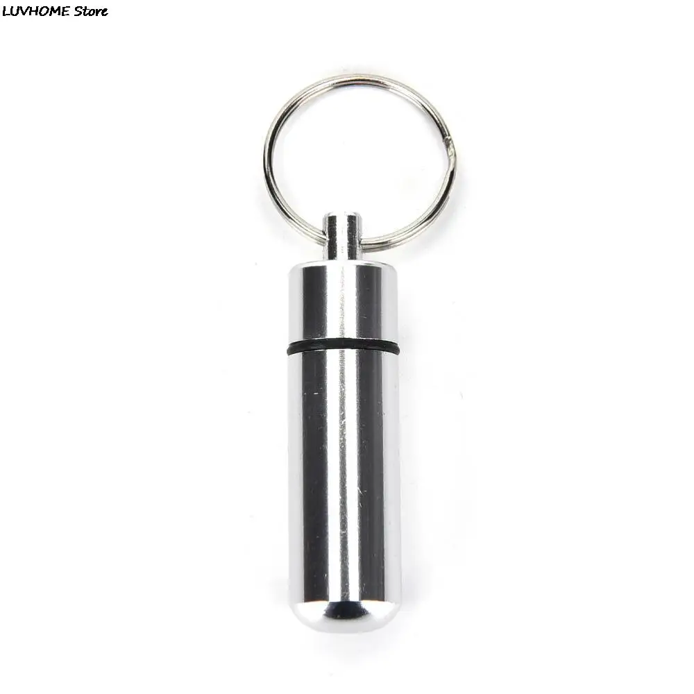 Waterproof Aluminum Pill Box Case Bottle Cache Drug Holder Container Keychain Medicine Box Health Care