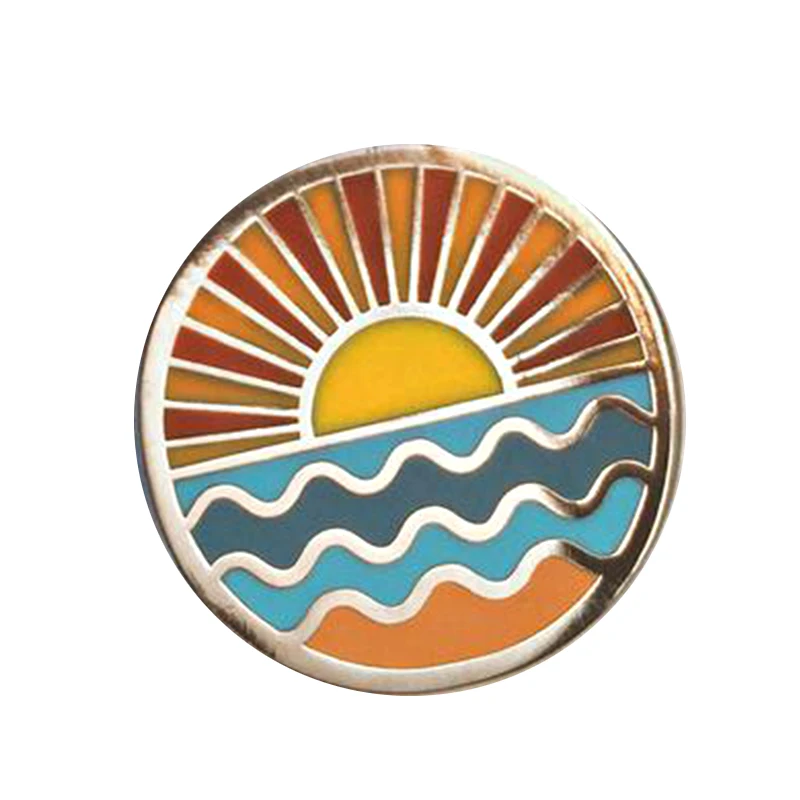 Sun rise pin badge