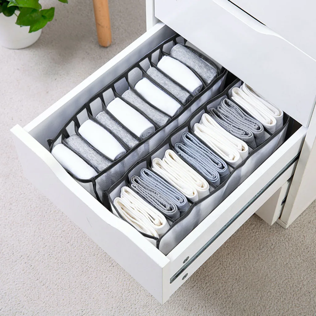 Underwear Storage Box Socks Bra Underpants Organizer Drawers Divider Box Folding Storage 6/7/11 Compartments Divider Organizer