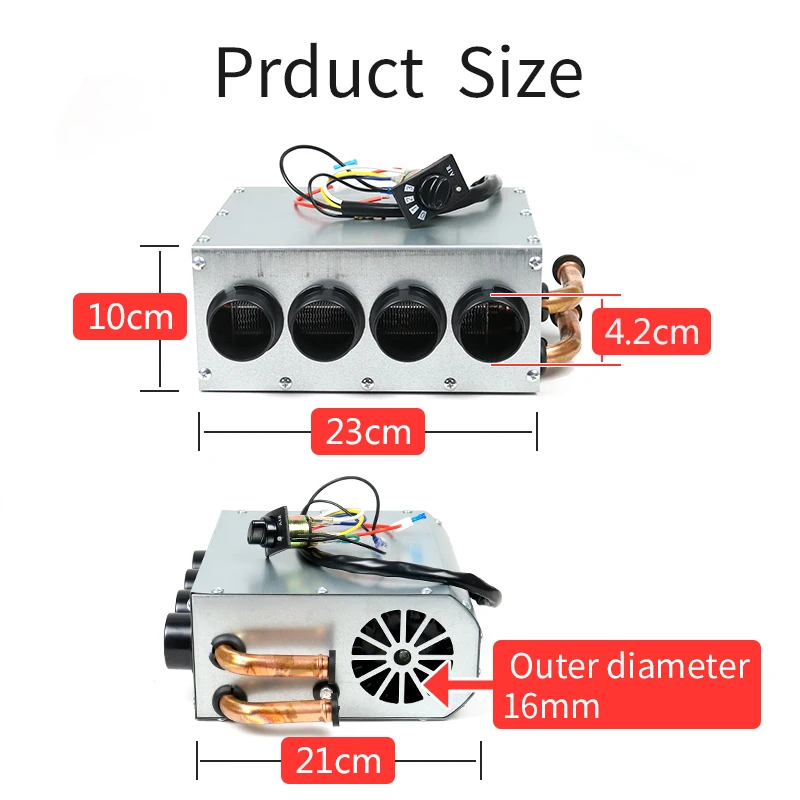 12V/24V Universal Diesel Vehicle Heater with Water Heating and Copper Tube for Car Heater, Glass Defroster, Suitable for Tractor