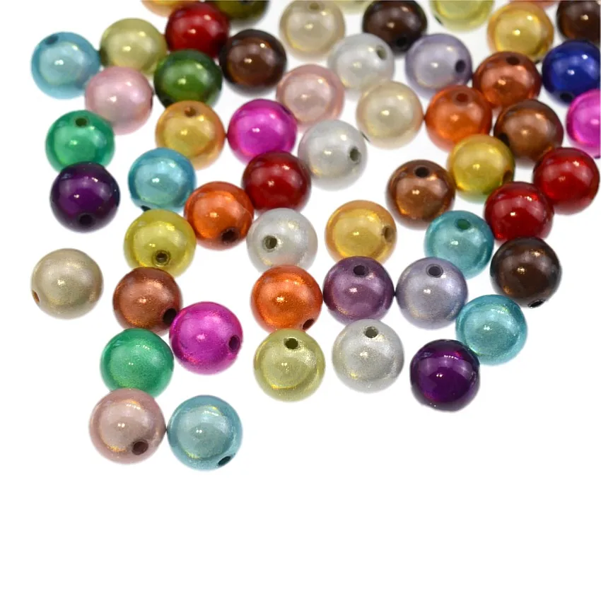 Shining Mixed 3D Illusion Miracle Dream Acrylic Round Spacer Beads Charms 4/6/8/10/12/14/16/18/20mm Pick Size For Jewelry Making