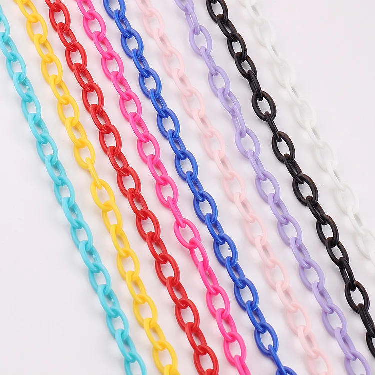 

DIY jewelry accessories chain necklace bracelet plastic warning chain chain isolated colors