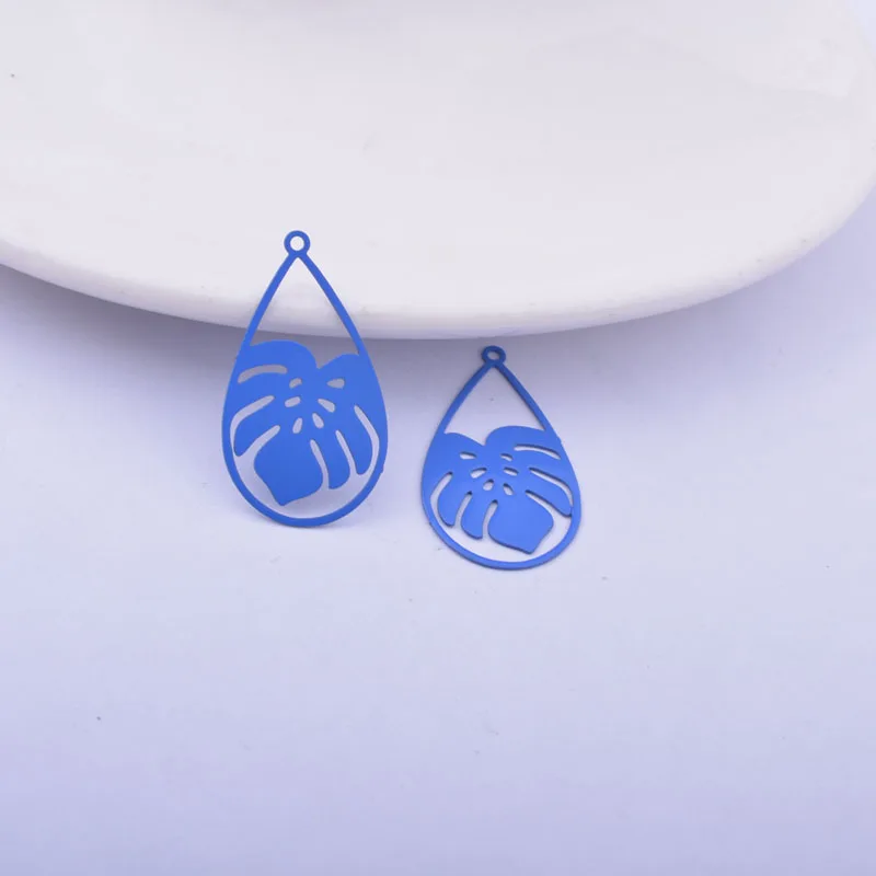 50 Stück AC12349 26*15mm Bemalte Tropische Pflanzenblatt-Anhänger DIY Schmuck Ohrring Zubehör – Detail 7