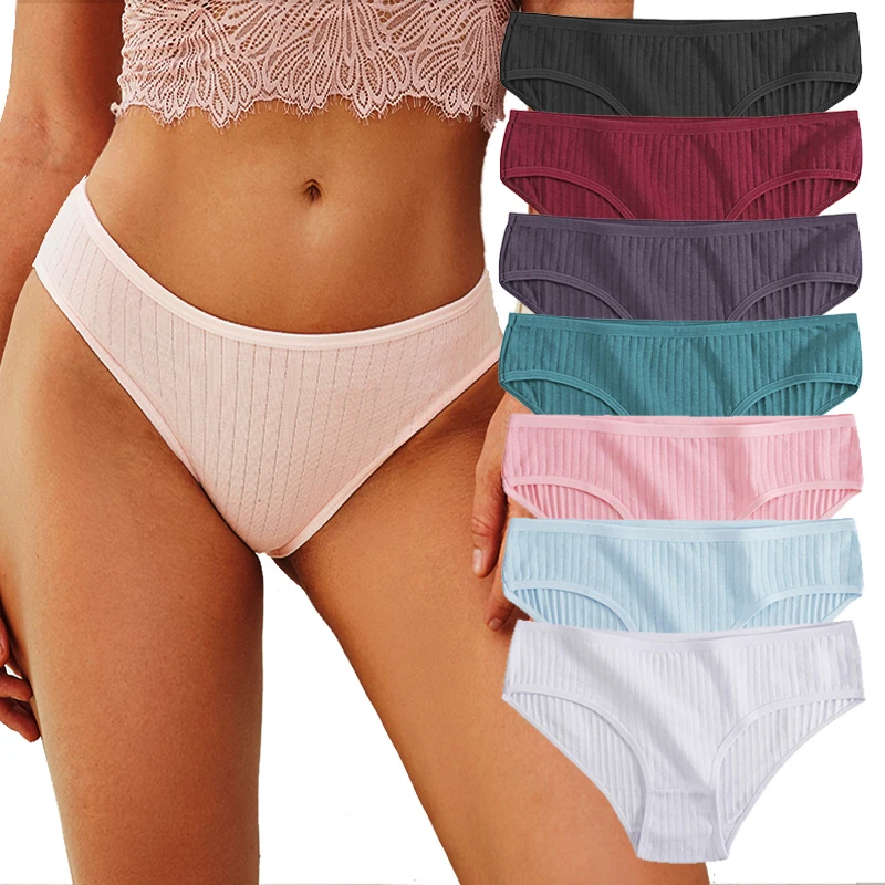 FINETOO 3Pcs/Set Cotton Panties for Women Sexy Low Rise Briefs Ladies M-XL Underpants Female Solid Color Lingerie Girl Intimates