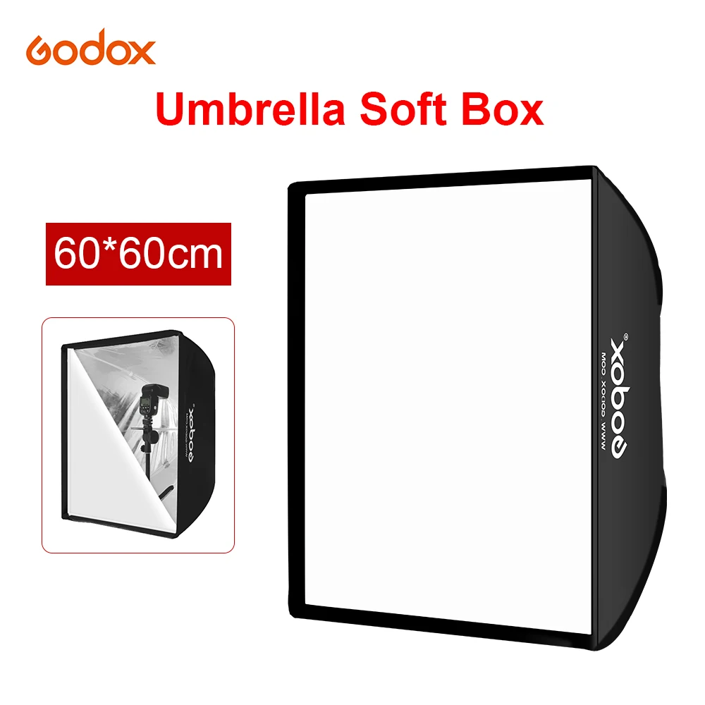 GODOX 60x60cm Portable Square Umbrella Photo Softbox Reflector For Flash Speedlite