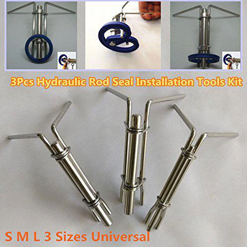 

3Pcs Hydraulic Cylinder Piston Rod Seal Up U-cup Installation Tool Boost Controller Gasket Hydraulic Seal Installer Tool