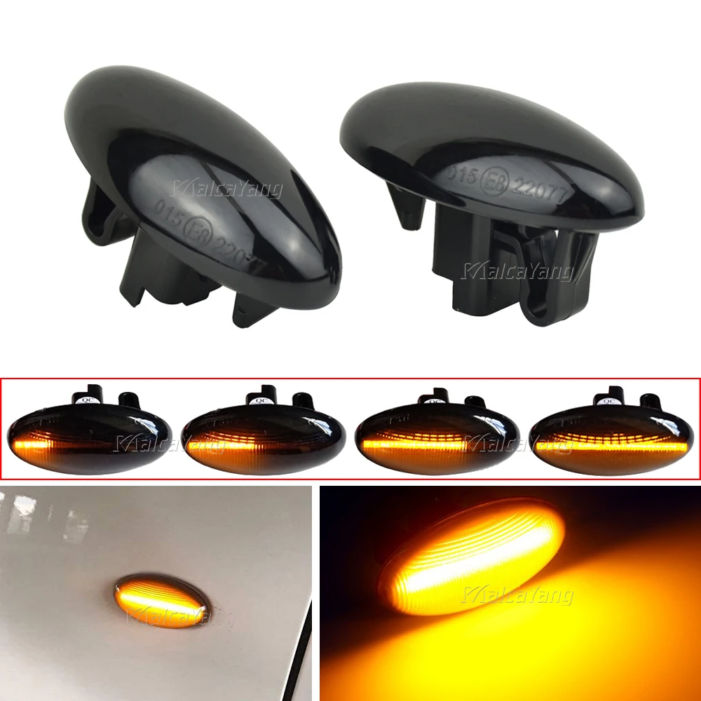 2pcs Led Dynamic Turn Signal Side Marker Light For Peugeot 307 206 407 107 607 1007 Partner Expert Sequential Blinker Lamp