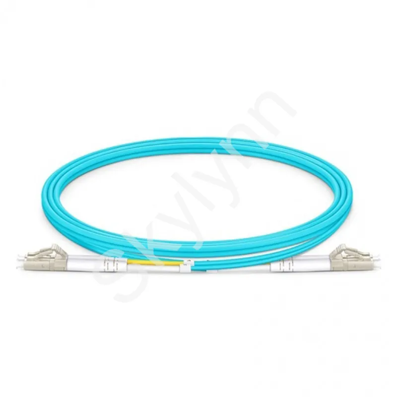 Imagem -04 - Cabo de Remendo da Fibra Ótica de Skylynn 50 Peças Bolsa lc Upc-lc Upc Om3 Duplex 3.0 mm Aqua Lszh Jacket Jumper Cabo 1m 2m