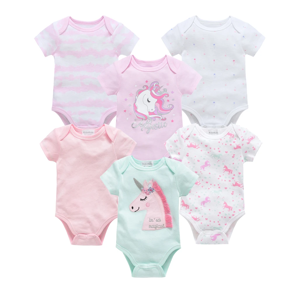 

Honeyzone 3 6 Pcs/Set Baby Girls Clothes Short Sleeve 100% Cotton Newborn ropa bebe Bodysuit 0-3 Months Infant Toddlers Jumpsuit