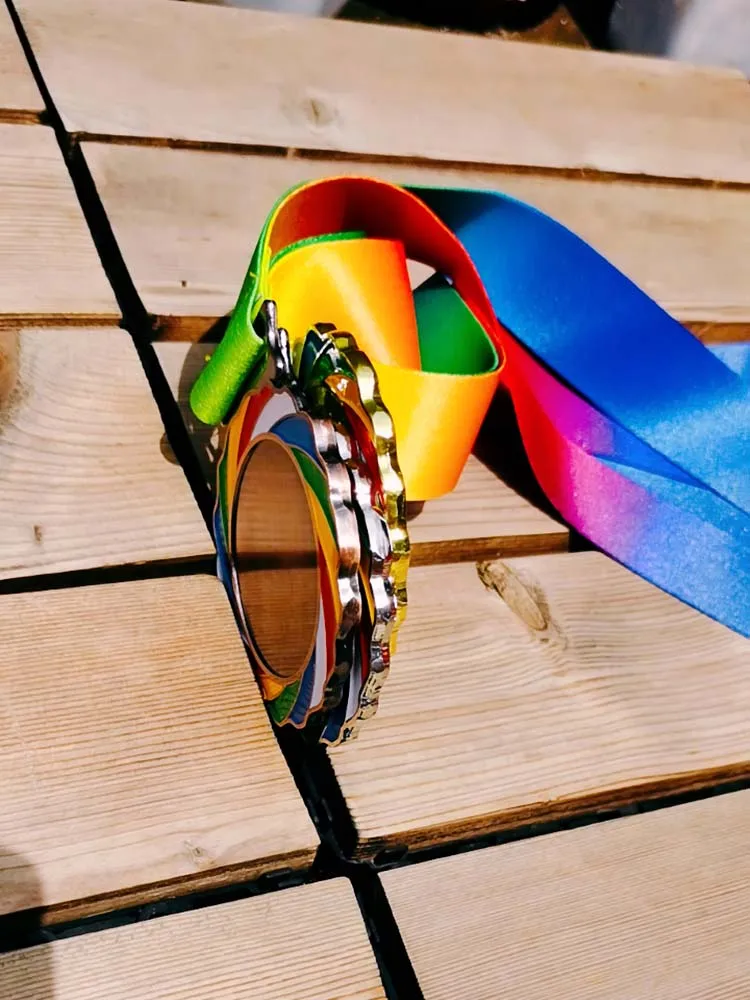 Blank Medals Ear of Color Sun Medal with Color Ribbon70mm Gold Silver Copper Color Medal