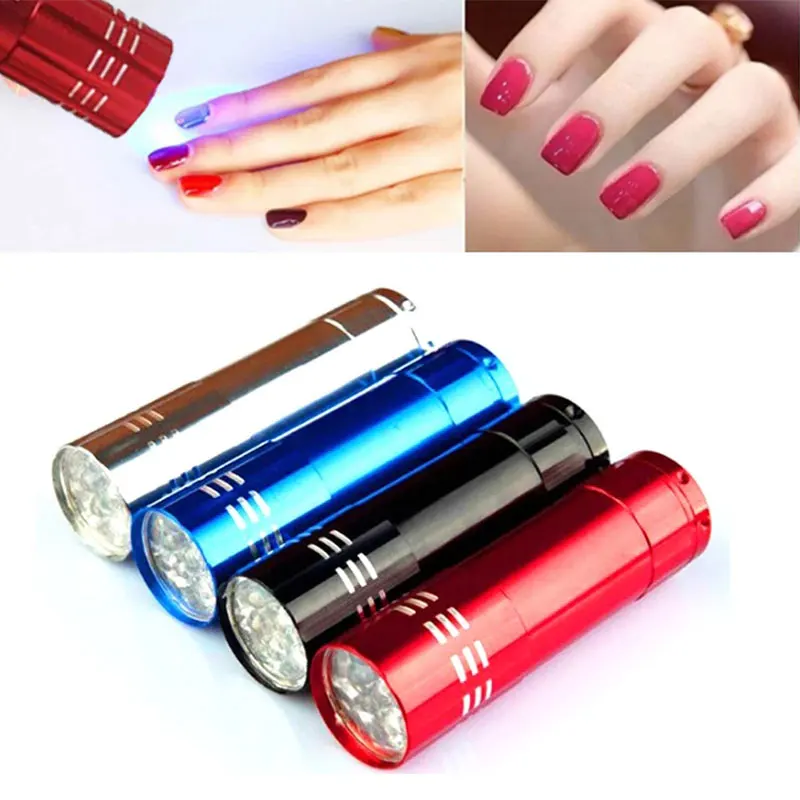 Mini 9 LED Nagel Trockner Lampe Für Nägel Lichter Taschenlampe UV Lampe Tragbare Nagel Gel Schnelle Trocknung Maniküre Werkzeug Gel nagellack Lampe