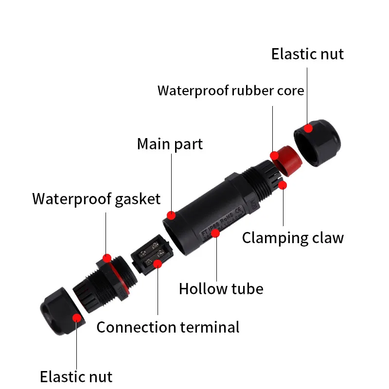 IP68 Waterproof Electrical Connector Type Wire And Cable Quick Connector 2/3/4/5PIN Outdoor LED Lighting Sealed Connector 1PCS