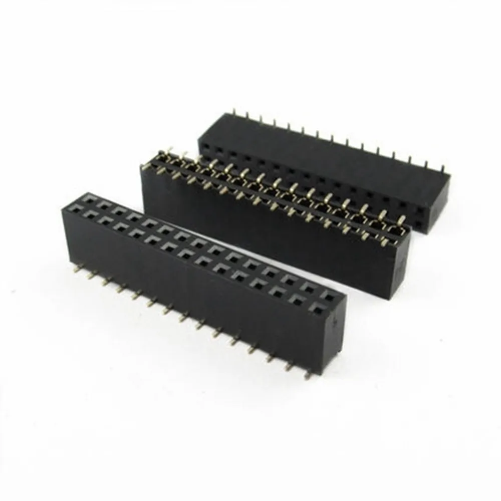 100 stücke SMT 1,27mm Zweireihige Weibliche Abtrünnigen PCB Board Pin Header buchse Stecker Pin header 2*5 2*10 2*12 2*15 2*20 2*50P SMD – Detail 13