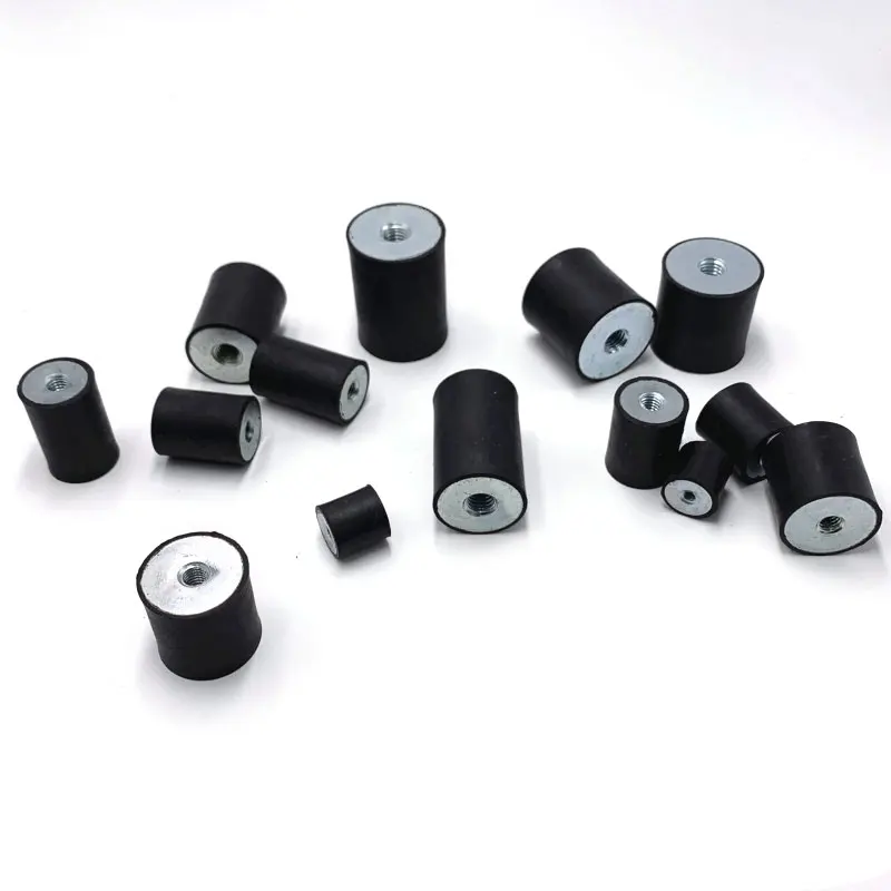 4Pcs M6 M8 Double Female Thread Rubber Shock Absorbers Anti Vibration Isolator for Air Compressors Water Pump Welding Machine