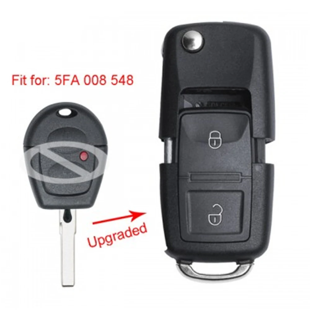 Keyecu 5FA 008 548, 5FA008548 2 Buttons 433MHz ID48 Chip Upgraded Flip Remote Car Key Fob for Seat Ibiza Cordoba Arosa Leon