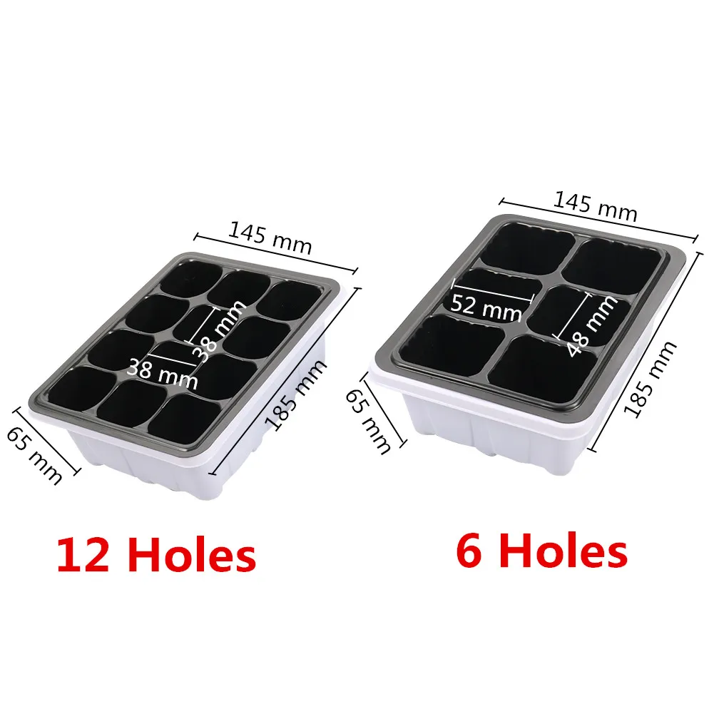 Peat Pellets Seedling Soil Block 6/12 Hole Nursery Tray Pots Greenhouse Gardening Plant Flower Seed Germination Nursery Kit 1Set