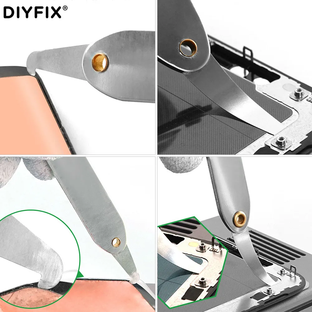 DIYFIX 2 In 1สแตนเลสสตีล Pry การ์ด Ultra บางโทรศัพท์มือถือแท็บเล็ตเปิดโค้งแยกถอดชิ้นส่วนซ่อมเครื่องมือ