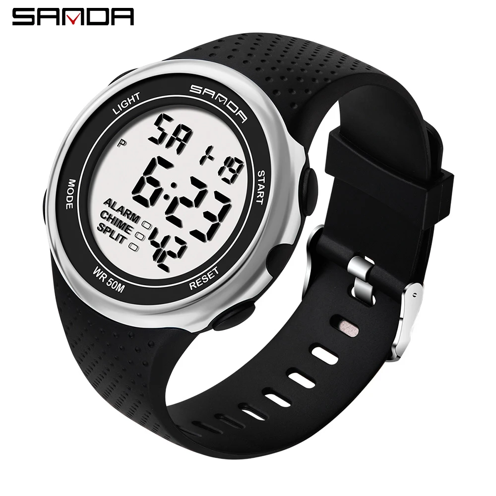 Sanda 375 Men's Watches Led Digital Clock Luxury Electronic Watch Diving Swimming Sport Wristwatches relogio masculino