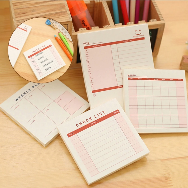 Планировщик блокнот для записей, контрольный лист, планировщик заметок на неделю и месяц, 60 листов
