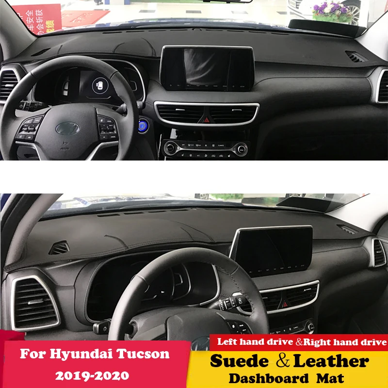 For Hyundai Tucson 2019 2020 Leather Dashmat Dashboard Cover Pad Dash Mat Carpet  Car-Styling Accessories Rug Suede