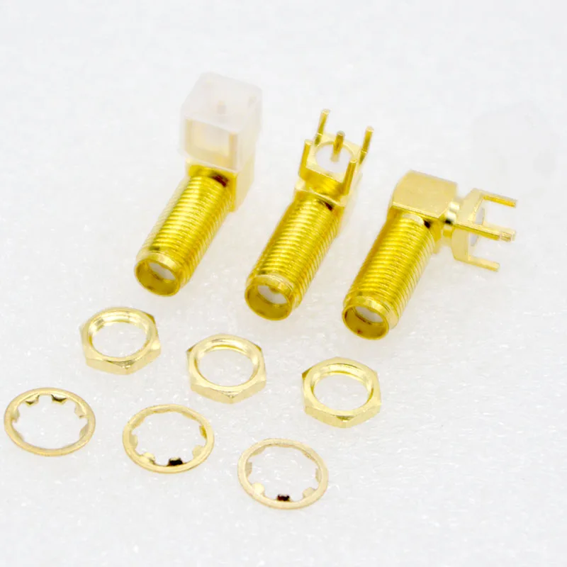 GONGFENG 100pcs New SMA Joint bent seat Extension 20MM SMA-KWE External screw hole coaxial RF Connector Special  Wholesale