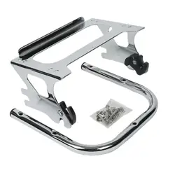 Motorcycle Detachable Two-up Mount Luggage Rack For Harley Touring Trunk Road King Street Glide 1997-2008