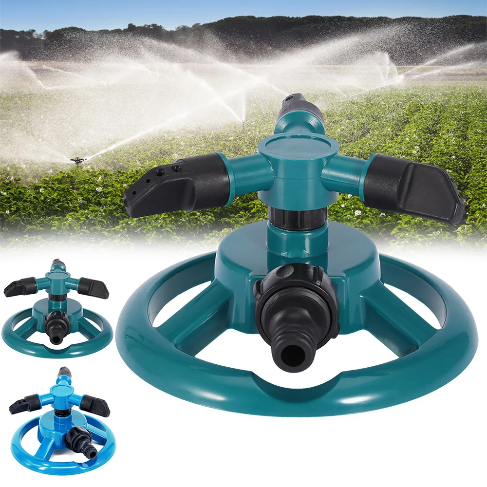 

Yard Watering Spikes Garden Sprinklers Plant Waterer Lawn Sprinklers Automatic 360° Fully 3 Nozzle Circle Rotating Water Spikes