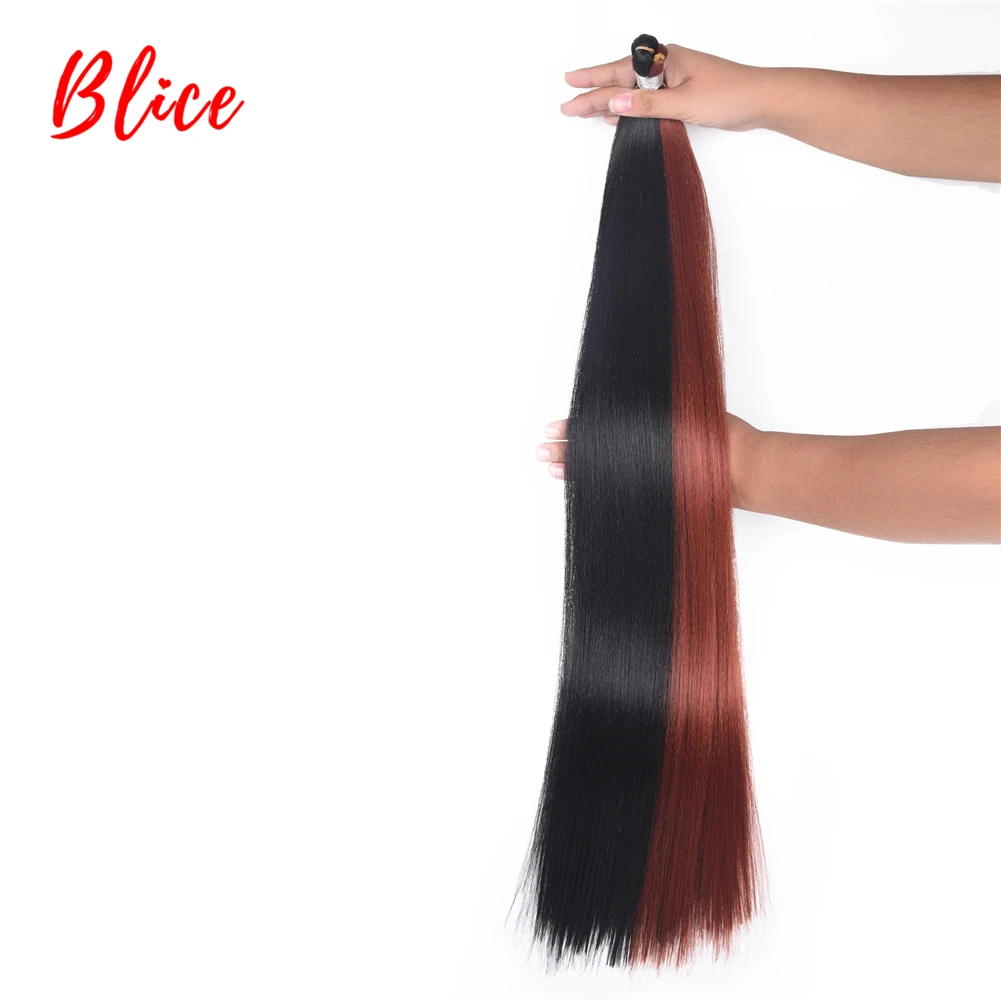 

Blice Crochet Braid Long Straight Synthetic Hair Bundles 26Inch Mix Color Hair Bulk Crochet Latch Hook Braiding Hair Extension