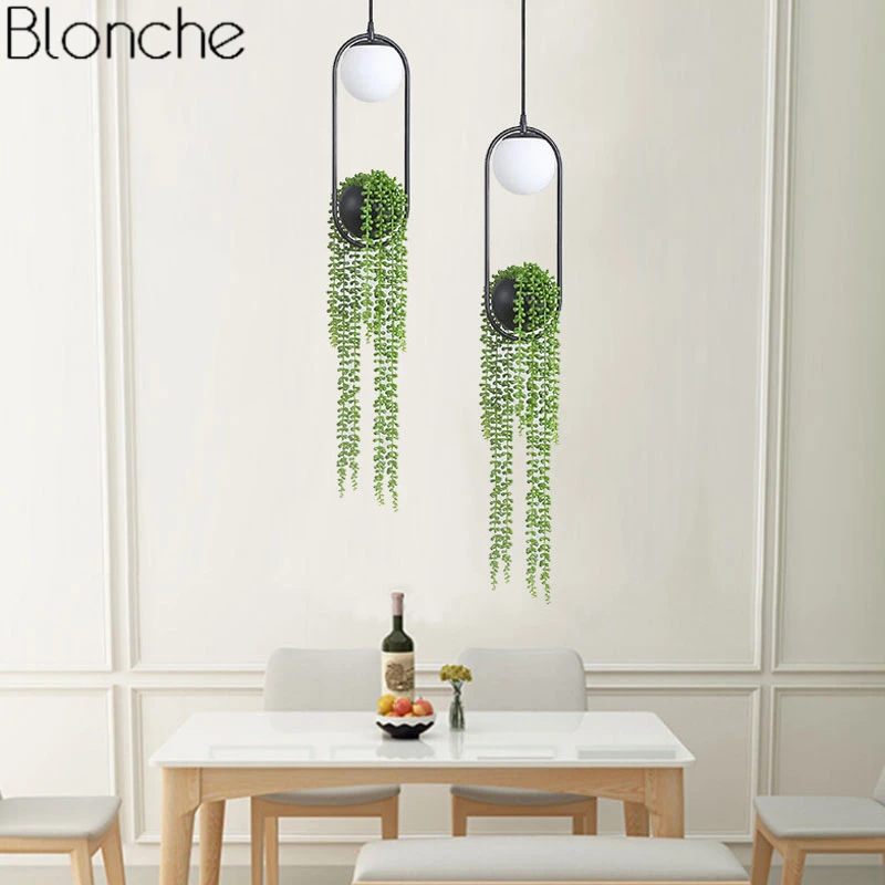 Nordic DIY Plant Pendant Lights Skygarden Led Lamp Flower Pot Hanging Lamp Dining Room Restaurant Lighting Fixtures Home Decor