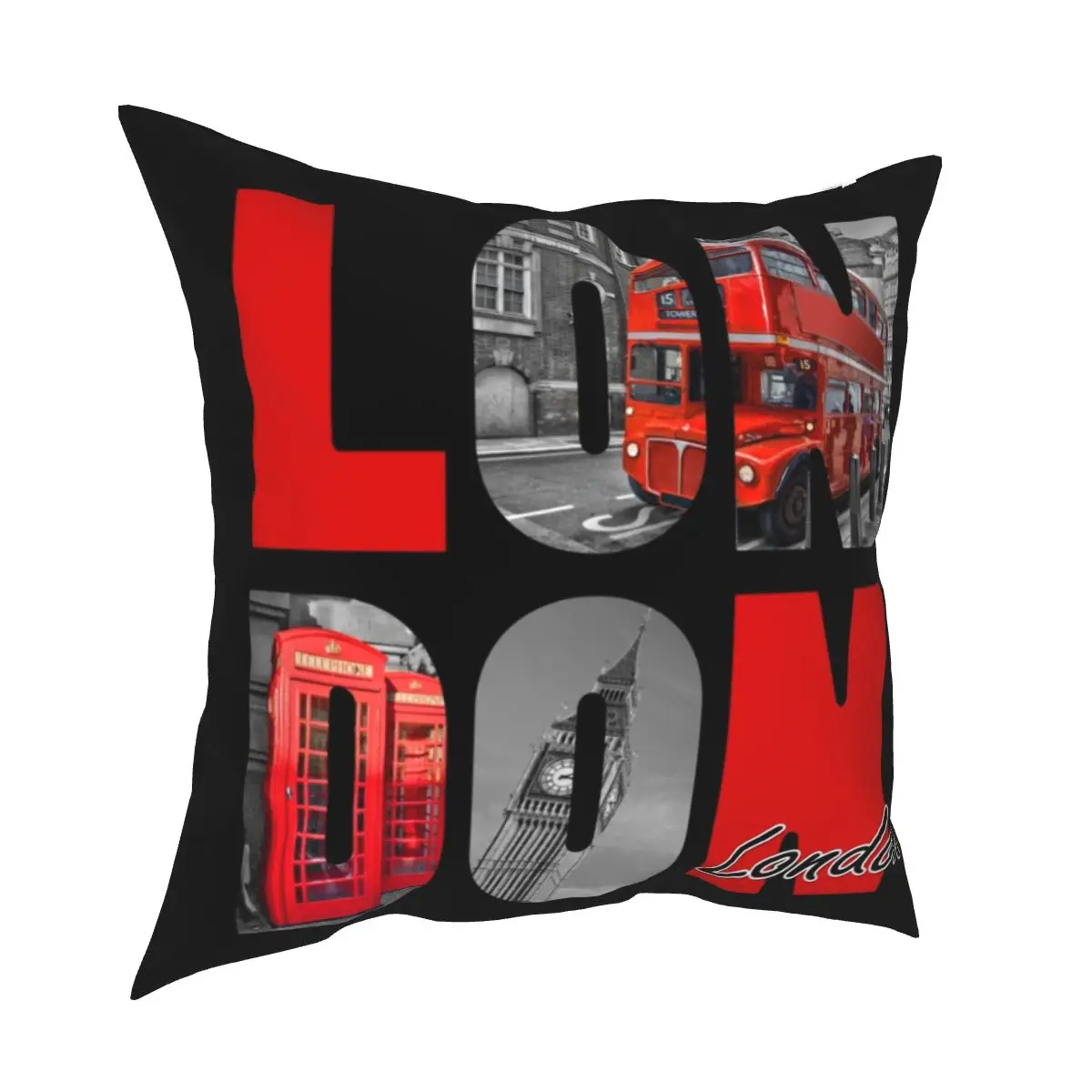 Souvenir Of London Pillowcases Home Bus British Red Print English Letters UK Cushion Case Decor Throw Pillow Case 40*40cm