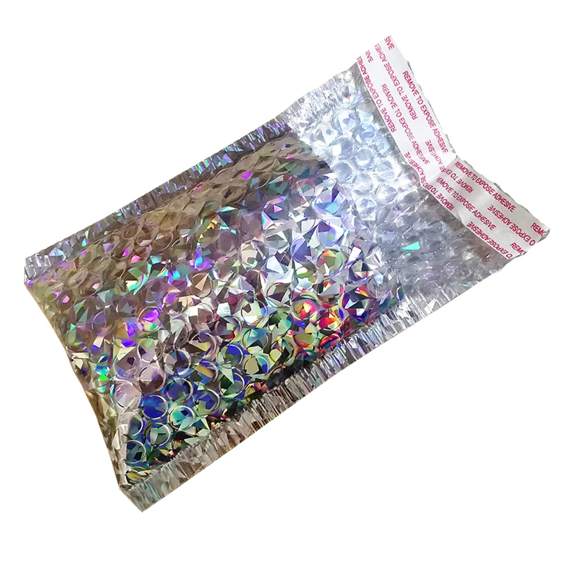 Bolsa de sobre de burbujas con película láser de Color, bolsa de papel de aluminio colorida, bolsa a prueba de golpes, bolsas Express de burbujas impermeables, 20 piezas