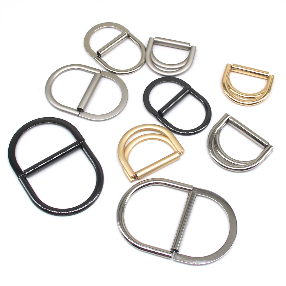 5pcs/lot half-rings Multi-Purpose Zinc Alloy Double D ring Handmade DIY Accessories for Luggage Belt Handbag Garment