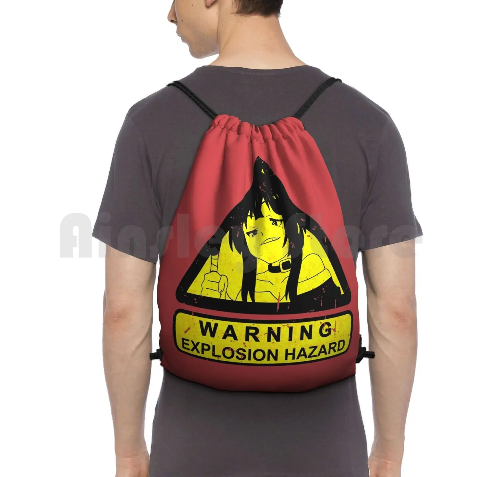 Bakuretsu La-La-La Backpack Drawstring Bags Gym Bag Waterproof Konosuba Megumin Explosion Anime Jrpg Waifu Isekai Manga