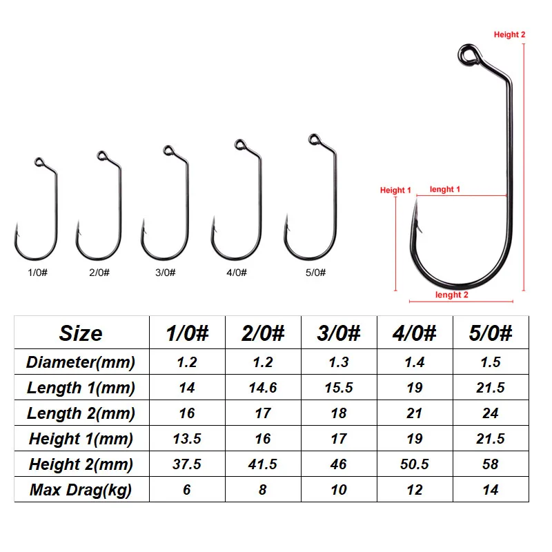 YUCONG 30PCS/lot Big Series Jig Fishing Crank Hooks 1/0-5/0# Offset Single Fishhooks Fly Saltwater Bass Worm Hooks Carp Fishing