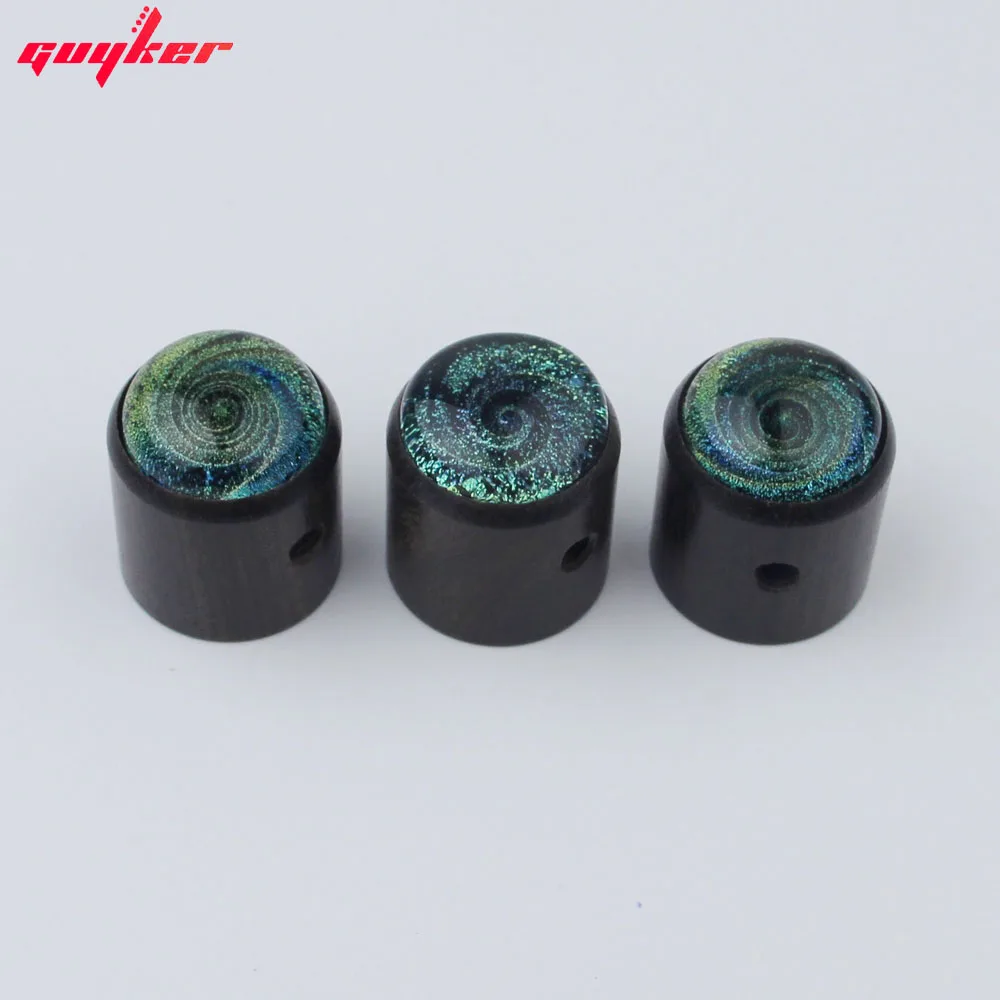 GUYKER Ebony Potentiometer Knob Starry Sky Surface Inner Diameter 6MM for Guitar Bass Accessories