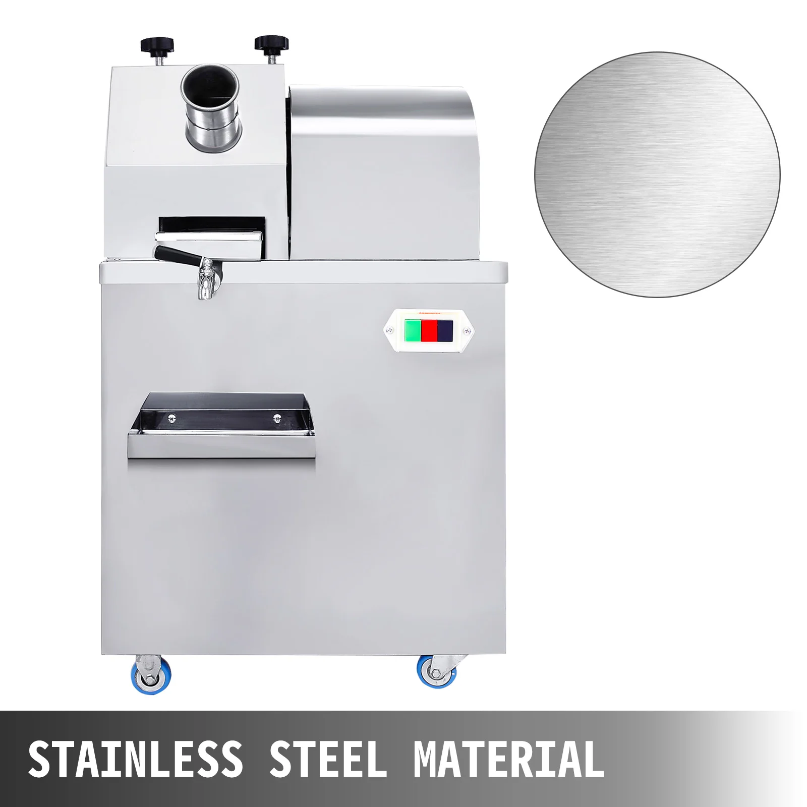 عصارة كهربائية VEVOR أوتوماتيكية لضغط قصب السكر 20 دورة في الدقيقة آلة استخراج الزنجبيل مع ثلاثة بكرات قابلة للفصل