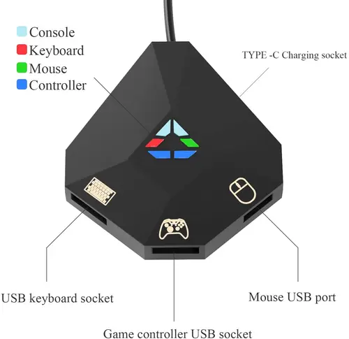 Imagen 2 del producto Adaptador de teclado y mouse para Nintendo Switch, adaptador de teclado y mouse para PS4, XOne, PS3, X360