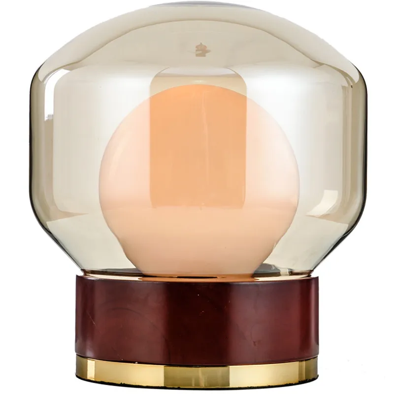 

Modern Creative Wooden Glass Table Lamp Personalized Living Room Study Bbedroom Bedside Light designer Show Room