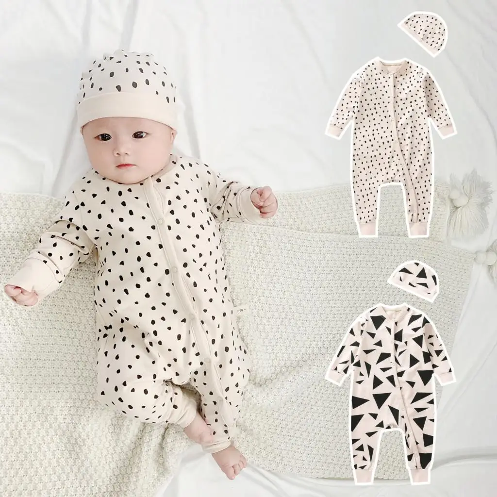 

New Baby Girls Rompers Newborn Clothing With Hat Baby Clothes One Pieces Pajamas Cotton Jumpsuit 0-24M roupa de bebe Outfits