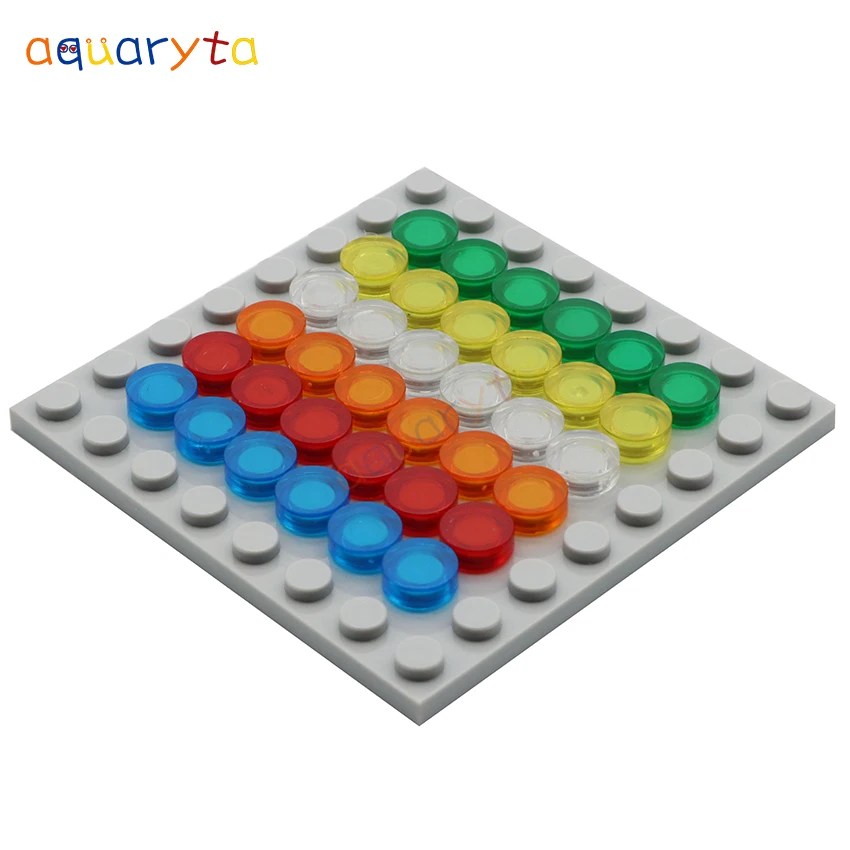 Aquaryta 900pcs Transparent Tile Round 1x1 Building Block Compatible 98138 Pixel Painting Materials DIY Educational Creative Toy