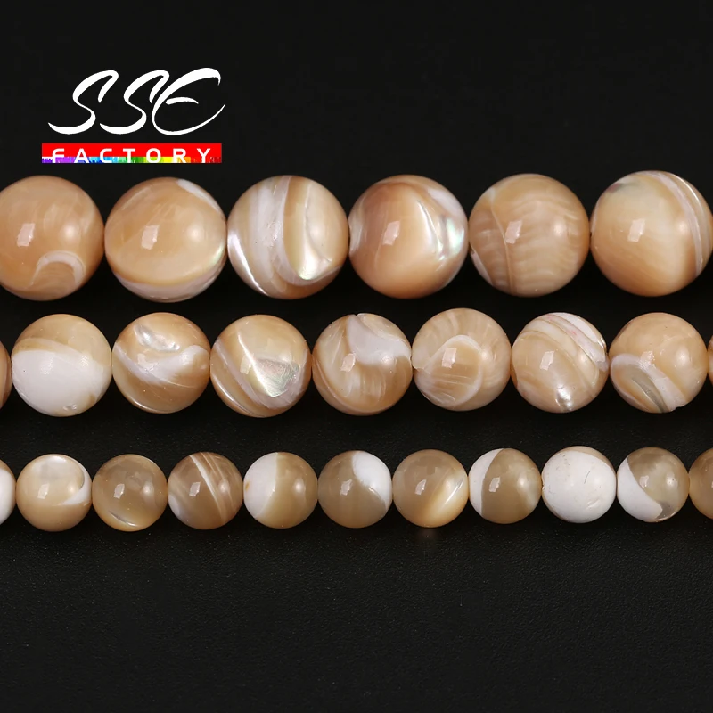 

Natural Trochus Shell Stone Beads Round Loose Spacer Beads For Jewelry Making DIY Bracelet Necklace 4/6/8/10/12mm 15" Strand 5A