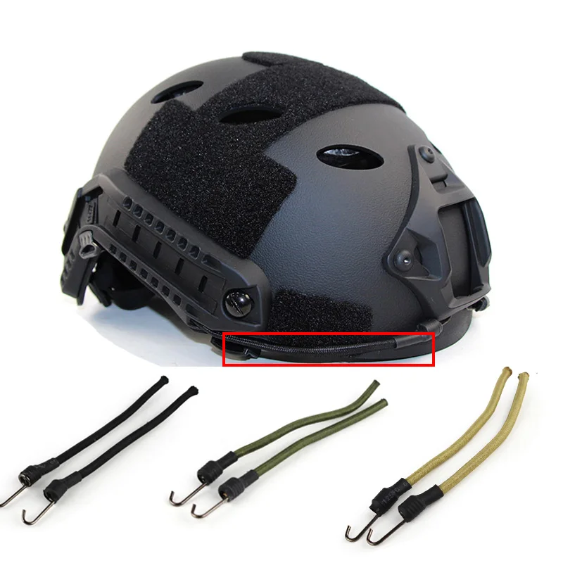 riel guías casco táctico con cordón nailon seguridad - imagen 3