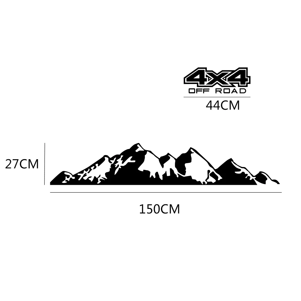 Car Sticker 4X4 Off Road Graphic Vinyl Decal For Ford Ranger Raptor Pickup Isuzu Dma Nissan NAVARA Toyota Hilux Auto Accessories
