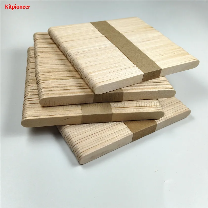 200 Ice Pop Sticks Popsicle Accessories Birch Wooden Ice-lolly Stick Length 114mm 4 Lots In 1
