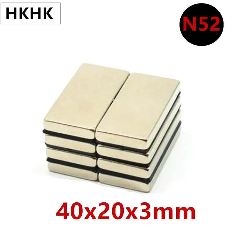 

2-20PCS N52 40x20x3 mm Super Strong Sheet Rare Earth Magnet Thickness 3mm Block Rectangular Neodymium Magnets 40mm x 20mm x 3mm