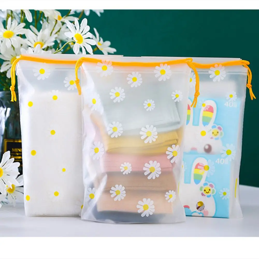 Garden Transparent Storage Bag Home Storage Waterproof Packaging Matte Storage Bag Drawstring bag For Household itemsTravel